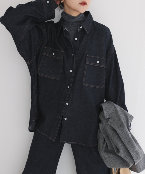 「Healthy denim」 長袖シャツ FREE ブルー レディース_画像7