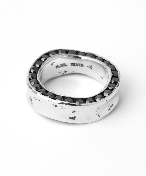 指輪 リング SILVER925ブラックジルコニア埋め込みリング/メンズ/レディース/26SS レディース メンズの画像