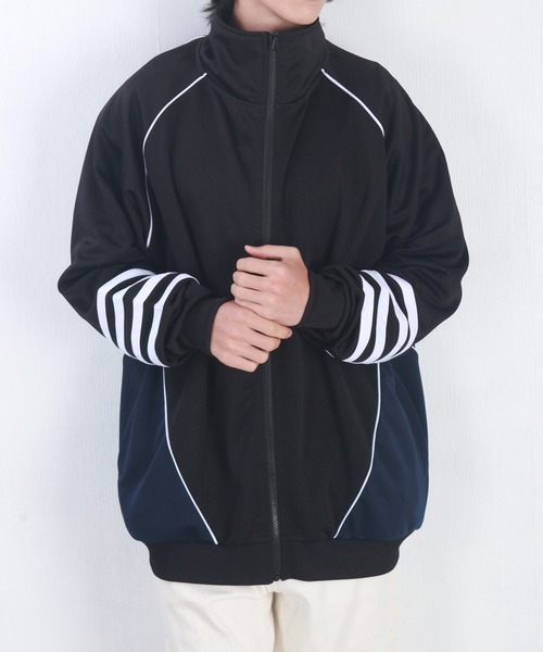 「WESTSEA」 ジャージブルゾン L ネイビー メンズ_画像9