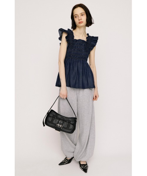 SLY（スライ） ブラウス シャツ DENIM ARM FRILL TOPS デニムアーム
