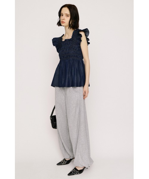 SLY（スライ） ブラウス シャツ DENIM ARM FRILL TOPS デニムアーム