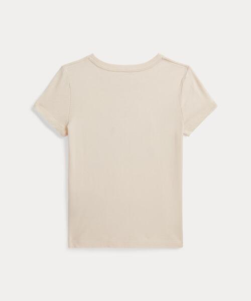 tシャツ パッチワーク Polo ベア コットン ジャージー Tシャツ キッズ 子供服 女の子の画像