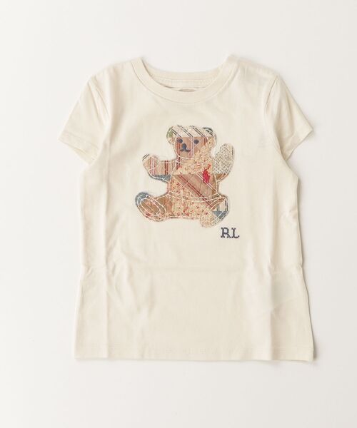 tシャツ パッチワーク Polo ベア コットン ジャージー Tシャツ キッズ 子供服 女の子の画像