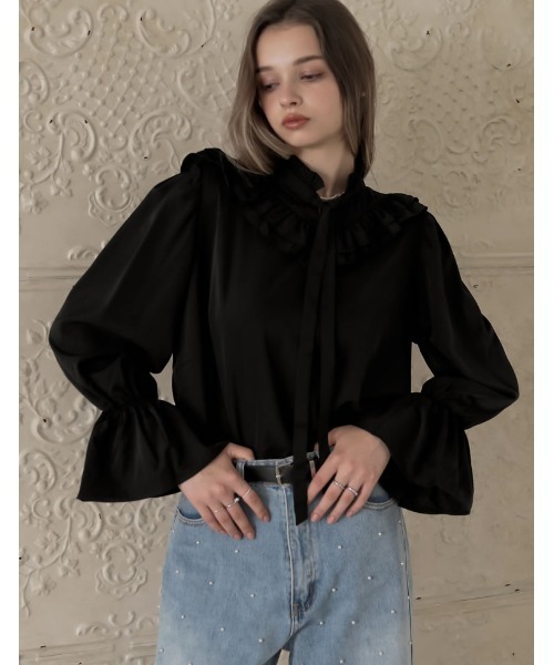 「MEISM」 長袖ブラウス MEDIUM ブラック レディース_画像2