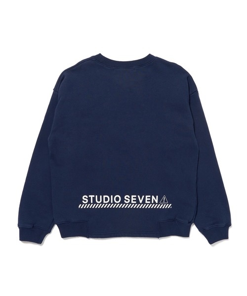 「STUDIO SEVEN」 スウェットカットソー MEDIUM ネイビー メンズ_画像3