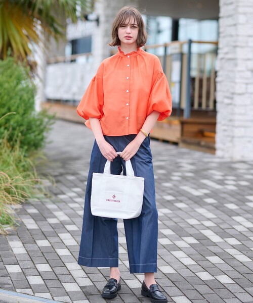 「DRESSTERIOR」 7分袖ブラウス 38 ネイビー レディース_画像9