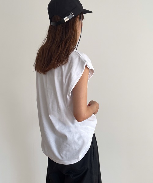「CANAL JEAN」 「rcw」ノースリーブトップス ONE SIZE ブラック レディース_画像3