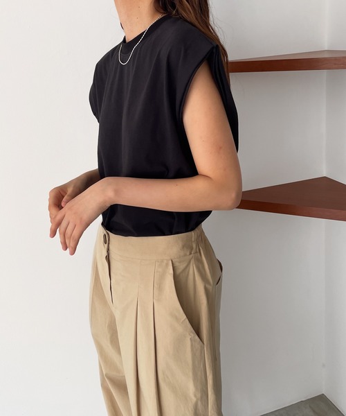 「CANAL JEAN」 「rcw」ノースリーブトップス ONE SIZE ブラック レディース_画像5