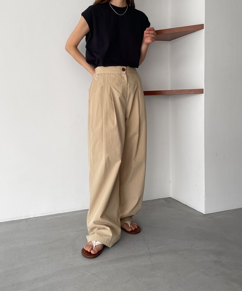 「CANAL JEAN」 「rcw」ノースリーブトップス ONE SIZE ブラック レディース_画像7