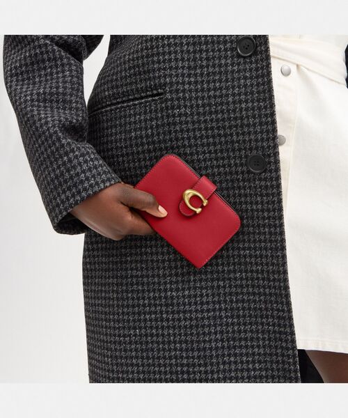 COACH 二つ折り 財布 コンパクト ウォレット レッド レザー タビー COACH（コーチ） ミニ 二つ折り 二つ折り財布 財布 タビー ウォレット