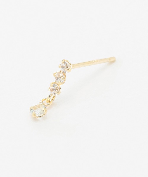 ESTELLE（エステール） ピアス K10 イエローゴールド アクアマリン