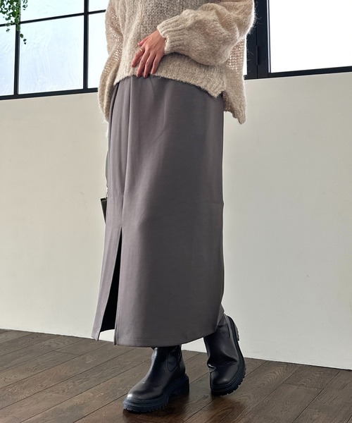 スカート 「美シルエットの高見えアイテム」スリットダンボールナロースカート | un dix cors | 02