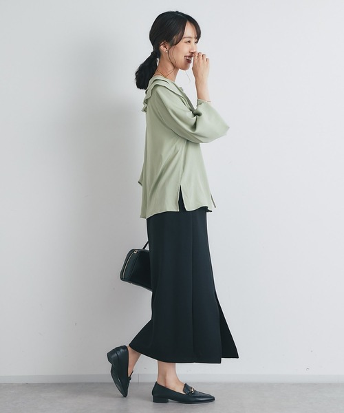 スカート 「美シルエットの高見えアイテム」スリットダンボールナロースカート | un dix cors | 19