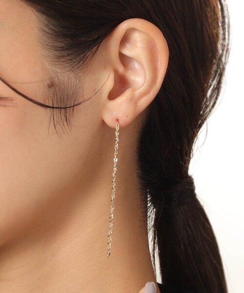 COCOSHNIK（ココシュニック） ピアス K10モザイクチェーン スタッド