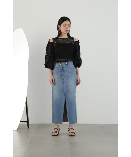 JILL STUART デニムスカート ヘビーオンススリットデニム