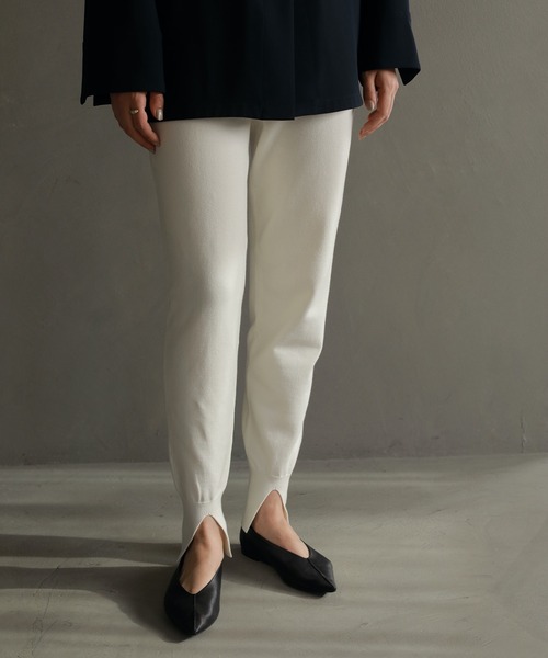 MANOF（マノフ） パンツ HEM SLIT JERSEY KNIT PANTS レディース