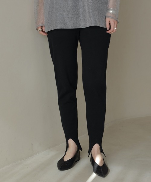 MANOF（マノフ） パンツ HEM SLIT JERSEY KNIT PANTS レディース