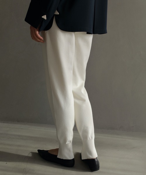 MANOF（マノフ） パンツ HEM SLIT JERSEY KNIT PANTS レディース