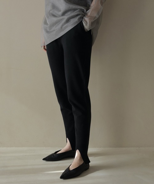 MANOF（マノフ） パンツ HEM SLIT JERSEY KNIT PANTS レディース