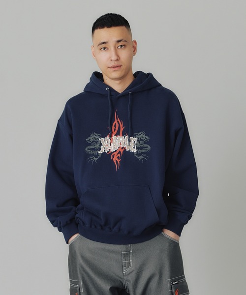 DRAGON 撥水加工パーカー　XL 紫/黒 XLARGE（エクストラ ラージ） パーカー DRAGON HOODED SWEATSHIRT