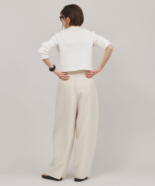 カレンソロジー curensology コットンリネン　タックパンツ　白36 カレンソロジー curensology コットンリネン タックパンツ 白36