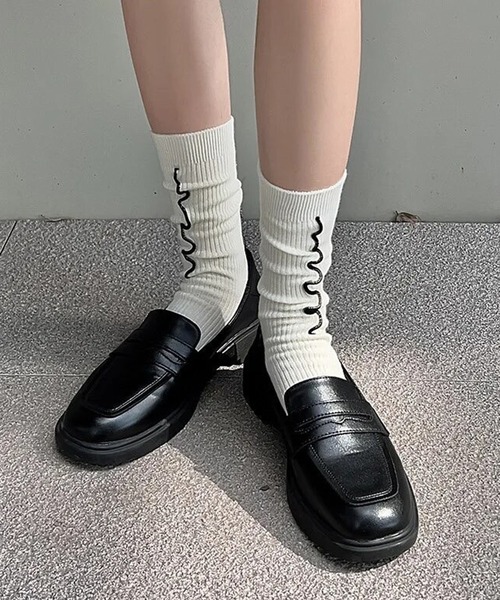 Port（ポート） 靴下 「 」 配色 メロウ リブ ソックス # レディース