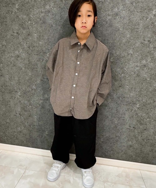 ブラウス シャツ バンドカラー長袖シャツ レディース メンズ セール】バンドカラー 丈2WAYオーバーシャツ（シャツ/ブラウス