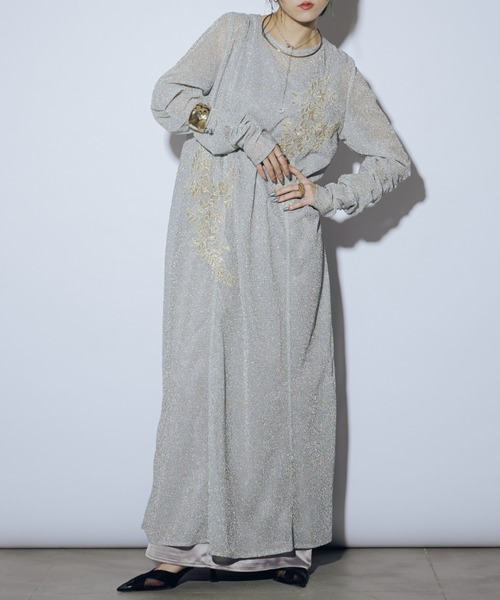 Ezick ドレス Sparkle sheer モチーフレースセットドレス : ZOZOTOWN
