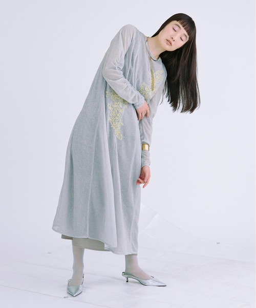 Ezick ドレス Sparkle sheer モチーフレースセットドレス : ZOZOTOWN