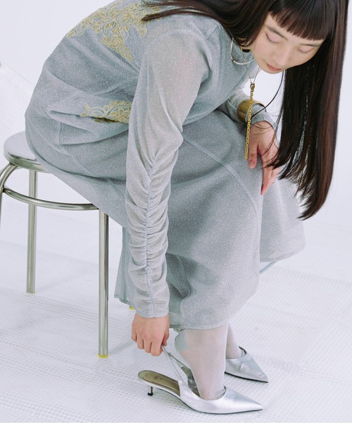 Ezick ドレス Sparkle sheer モチーフレースセットドレス : ZOZOTOWN