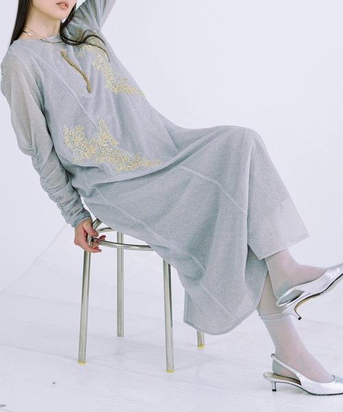 Ezick ドレス Sparkle sheer モチーフレースセットドレス : ZOZOTOWN