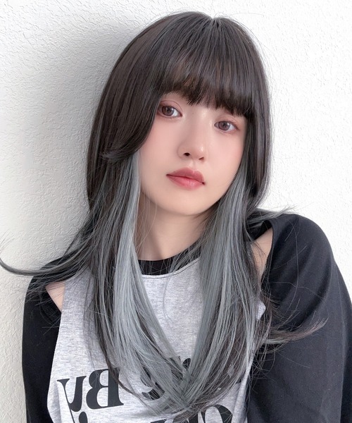 部分 ウィッグ ミディアム  セミロング￼ヘアピース 前髪ノー カットストレート ウィッグ エクステ 「 前髪付きトップヘアピースミディアム