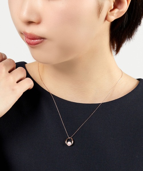 ネックレス K10PG パール ネックレス レディースの画像