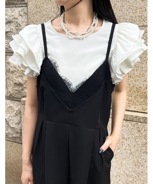 ブラウス シャツ 「2024 SUMMER COLLECTION」「MEISM by Re:EDIT」レイヤードフリルスリーブブラウス レディース ミズム MEISM [2024 SUMMER COLLECTION][MEISM by Re:EDIT
