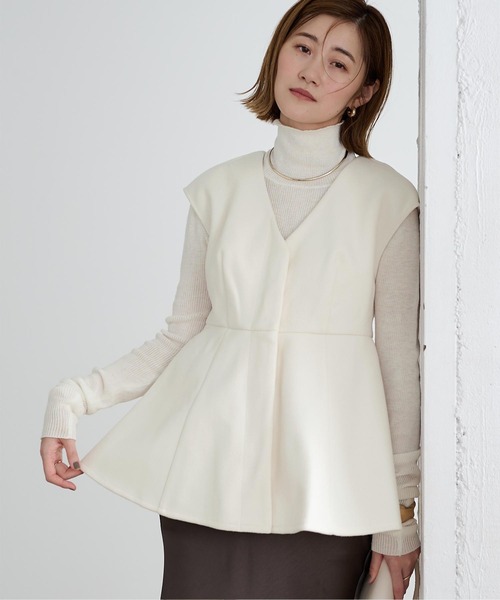 ur's（ユアーズ） ベスト ジレ Vネックウールライクジレ レディース