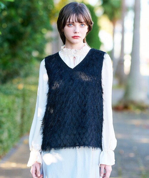 ドレステリア スタージャカード ブラウス DRESSTERIOR（ドレステリア） ブラウス シャツ 「洗える」フリンジ