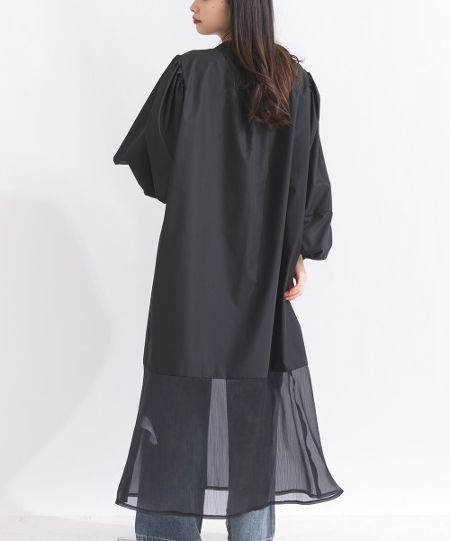 terrace ワンピース シアーシャイニーヘムシャツワンピース