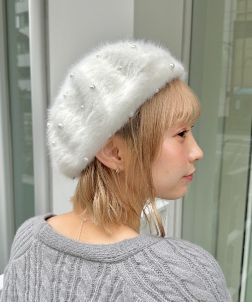Loueme 帽子 ベレー帽 パールシャギーベレー帽 レディース : ZOZOTOWN Loueme 帽子 ベレー帽 パールシャギーベレー帽 レディース : ZOZOTOWN