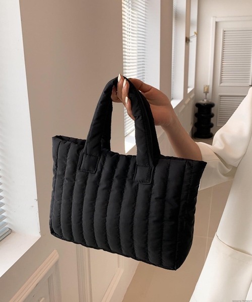 story新品未使用ブラック キルティング レザーハンドバッグ TONE SELECT GOODS トートバッグ Liaa/キルティング ミニトートバッグ