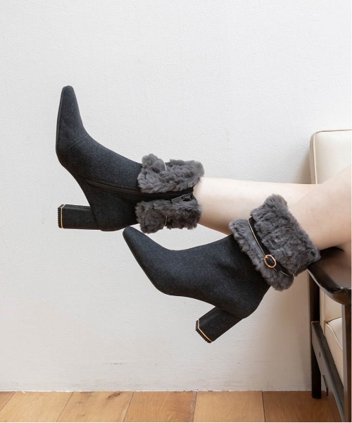 RANDA（ランダ） ブーツ 4WAYファーショートブーツ レディース