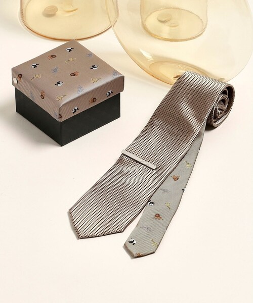 タケオキクチ（TAKEO KIKUCHI）/【BOXセット】animal ネクタイ＆タイバー TAKEO KIKUCHI（タケオキクチ） ネクタイ 「BOXセット」アニマル