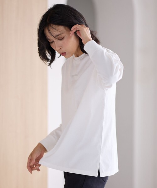 最終価格ENNOY ロングスリーブTシャツ ホワイト　XLサイズ　新品 ANY（エニィ） tシャツ 「洗濯機可」チビロゴロングスリーブTシャツ
