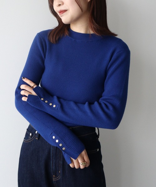 SLOBE 青 長袖　ニット　セーター 新品　タグ付き　春　レディース SLOBE IENA 「SLOBE IENA」 長袖ニット FREE ブルー系その他