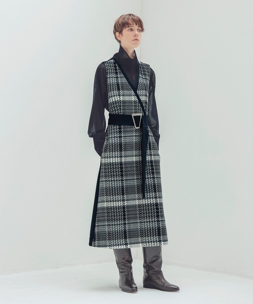 DRESSLAVE（ドレスレイブ） ワンピース tweed check x W face belted