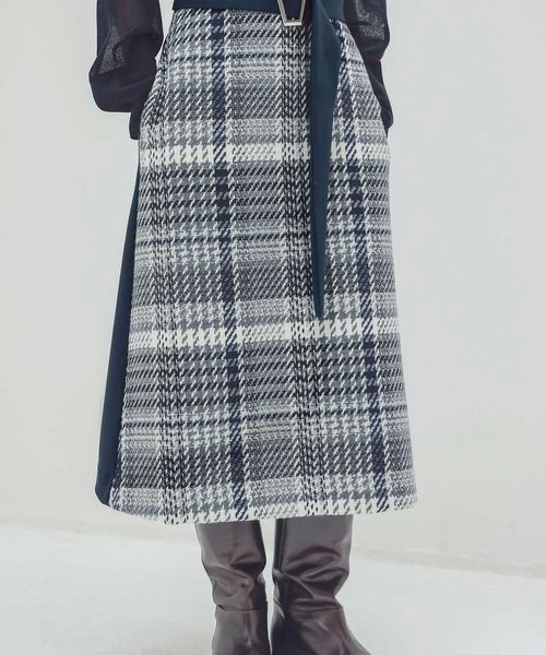 DRESSLAVE（ドレスレイブ） ワンピース tweed check x W face belted 