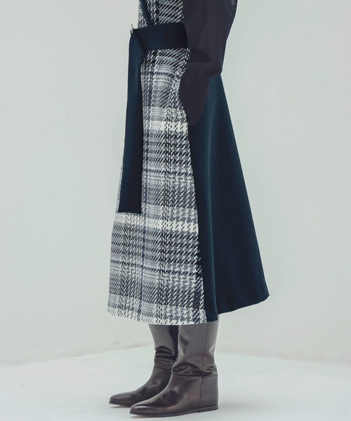 DRESSLAVE（ドレスレイブ） ワンピース tweed check x W face belted 