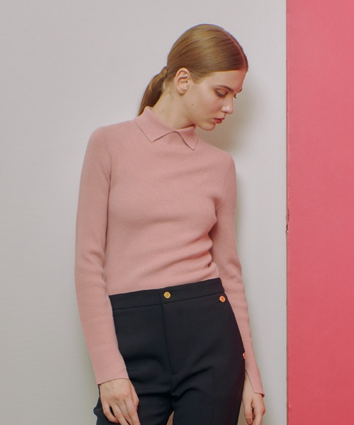 ニット セーター 「LOULOU WILLOUGHBY」レギュラーカラータートルネックプルオーバー レディース