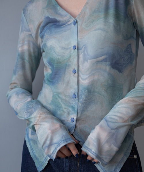 tシャツ アート柄Vネックシアートップス レディース : ZOZOTOWN