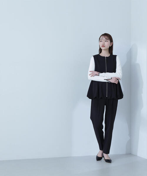 ★美品★NATURAL BEAUTY BASIC パンツスーツセットアップ Ｌ ナチュラルビューティーベーシック パンツスーツ セットアップ