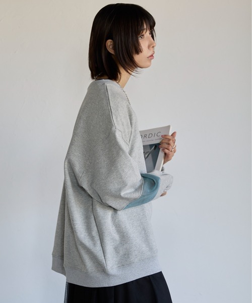 トレーナー スウェット Sweatshirt with Sheer Sleeve Details　袖シアーディティールスウェット レディース | SOTT | 04